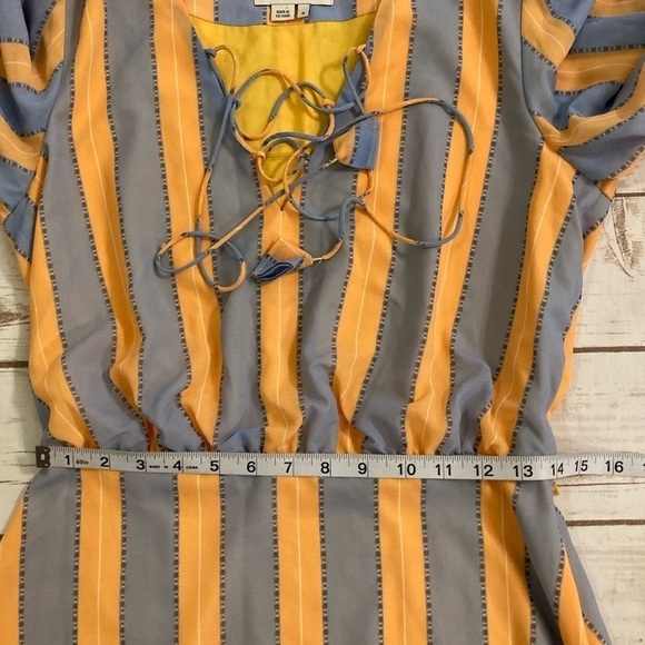 Sachin and Babi Deanna Blue/Orange Striped Dress Size 6 - Picture 5 of 13